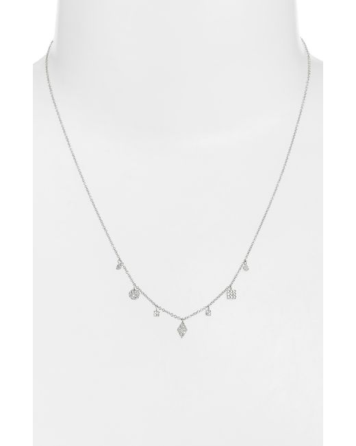 Meira T White Diamond Charms Necklace