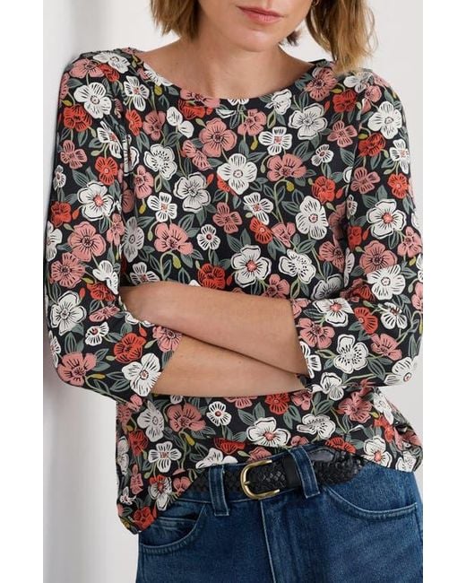 Seasalt Cornwall Gray Easel Stretch Organic Cotton Top