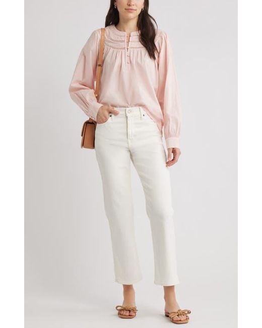 Caslon Multicolor Cotton Voile Popover Top