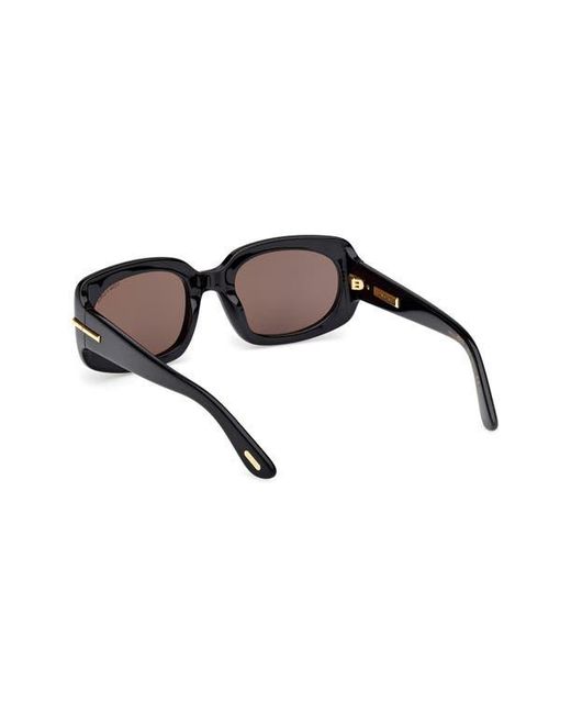 Tom Ford Brown Icon 54Mm Rectangular Sunglasses