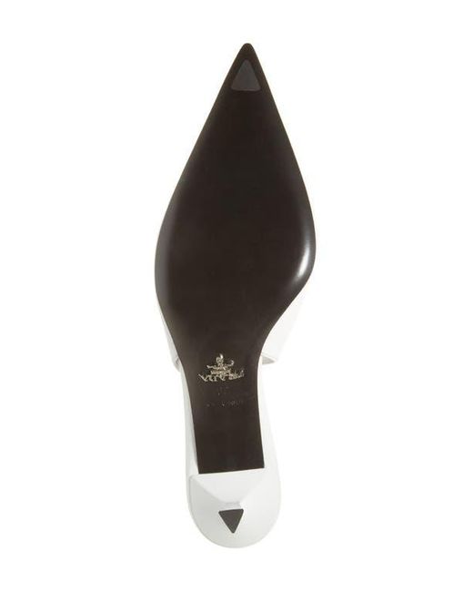 Prada White Modellerie Pointed Toe Slingback Pump