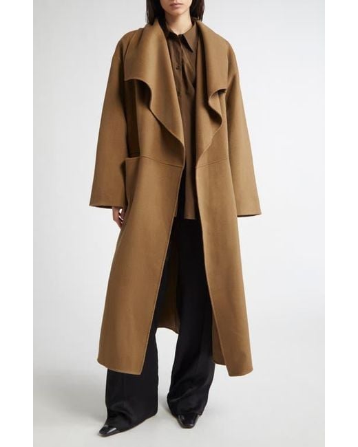 Totême  Brown Signature Double Face Wool & Cashmere Coat