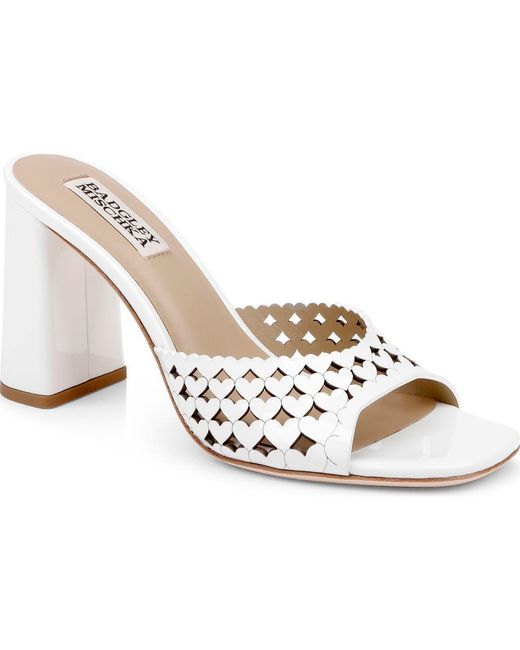 Badgley Mischka Metallic Omni Laser-Cut Heart Sandal