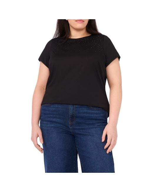 Halogen® Black Rhinestone Compression T-Shirt
