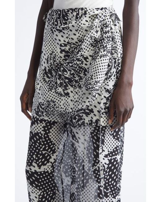 Dries Van Noten Gray Pritty Polka Dot Silk Skirt Pants