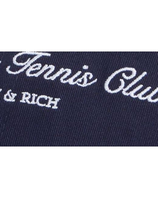 Sporty & Rich Blue New York Tennis Club Cotton Twill Baseball Cap