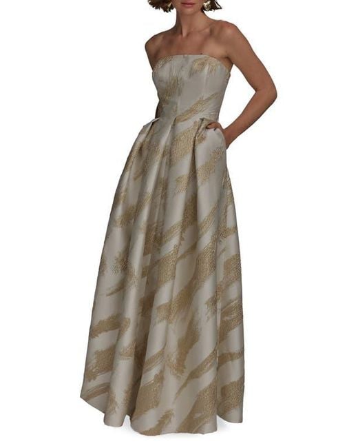 Donna Karan Natural Strapless Fit & Flare Gown