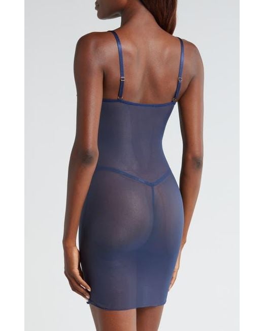 Kilo Brava Blue Sequin Sheer Mesh Chemise