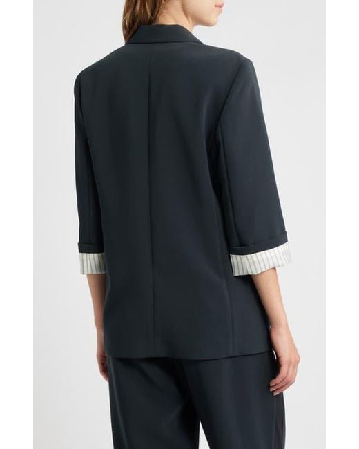 Rag & Bone Black Jennie Elbow Sleeve Crepe Blazer