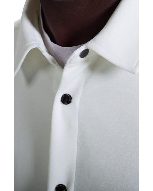 Bugatchi White Soft Touch Snap-Up Shirt for men