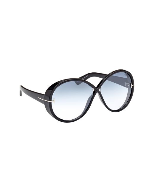 Tom Ford Blue Edie 64mm Oversize Round Sunglasses