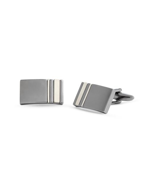 Eterna Gray Rectangular Cuff Links for men