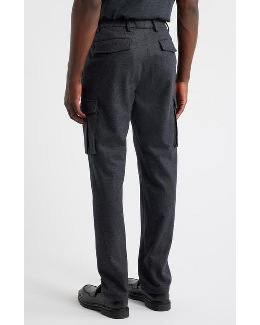 Bugatchi Gray Brushed Knit Flat Front Cargo Pants for men