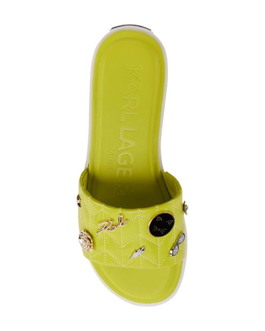 Karl Lagerfeld Yellow Carenza Slide Sandal