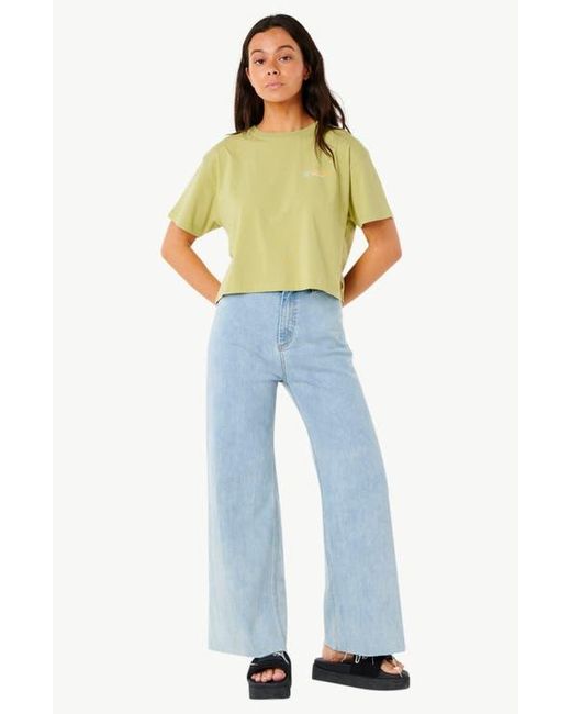 Rip Curl Green Dune Dancer Crop Graphic T-Shirt