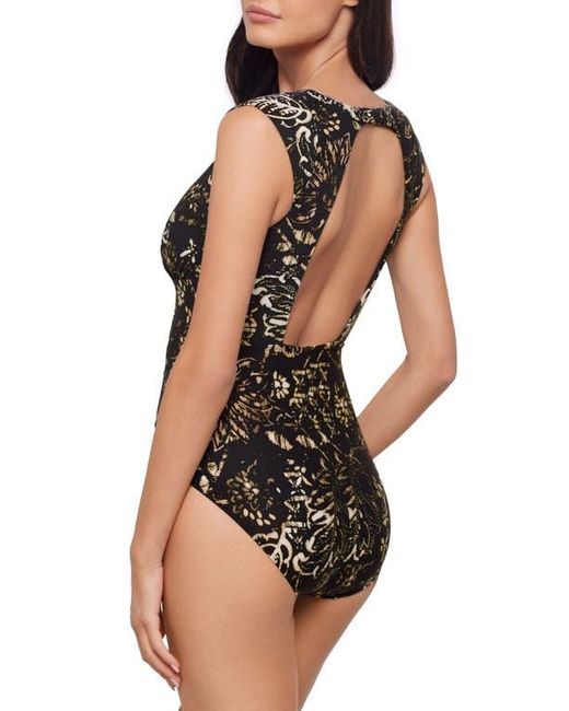 Magicsuitr Black Balinese Dash Open Back One-Piece Swimsuit