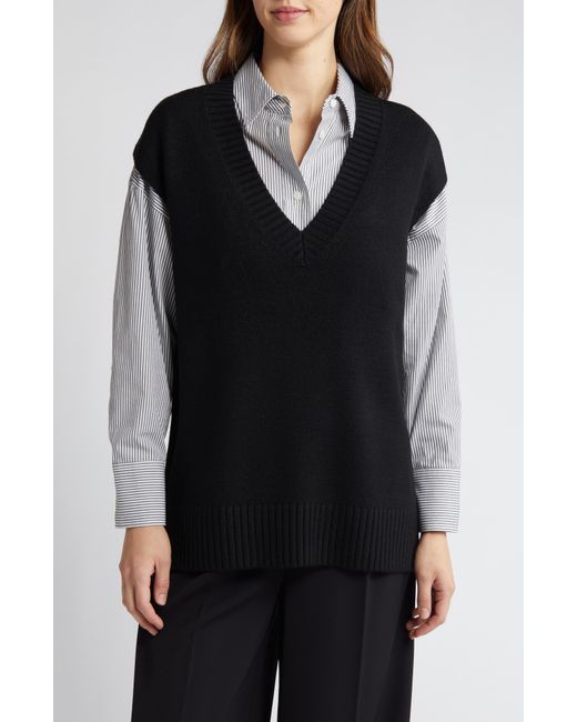 Nordstrom Black Oversize Sweater Vest