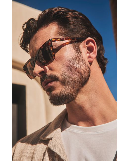DIFF Brown Billie Xl 54mm Polarized Square Sunglasses for men