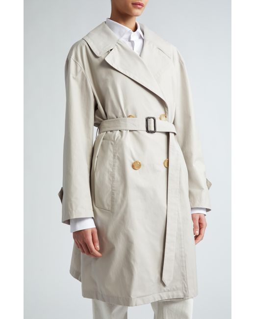 Max Mara Natural Belted Double Breasted Trench Coat