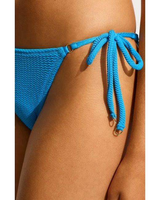 Seafolly Blue Rio Side Tie Bikini Bottoms