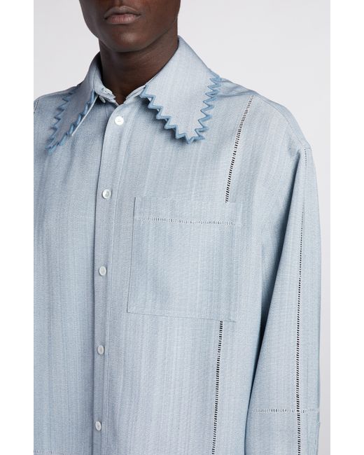 Bottega Veneta Blue Oversize Button-up Shirt for men