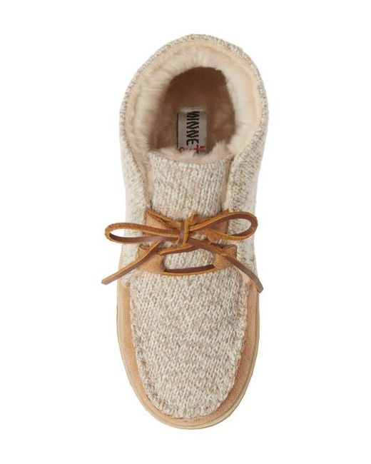 Minnetonka White Torrey Faux Fur Lined Slipper Bootie