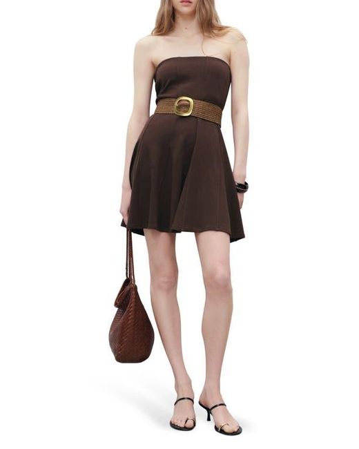 Mango Black Strapless Minidress