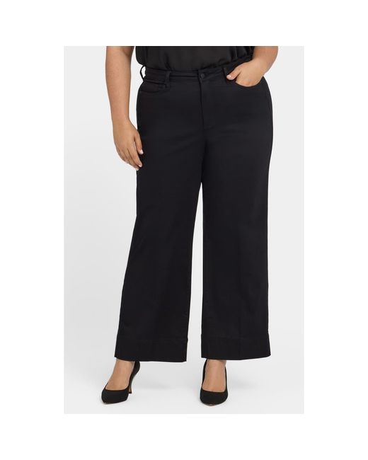 NYDJ Black Teresa Ankle Wide Leg Jeans