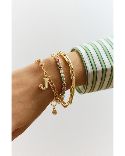BaubleBar Metallic Annika Initial Bracelet