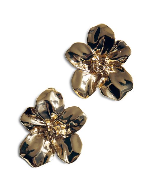 Mango Metallic Flower Earrings