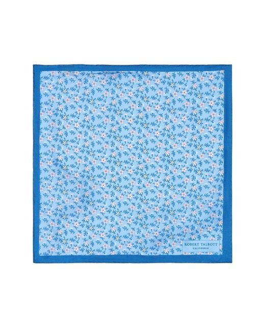 Robert Talbott Blue York Flower Multi Pocket Square for men