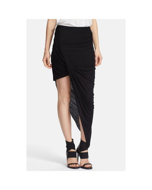 Helmut Lang Black Asymmetrical Twist Skirt