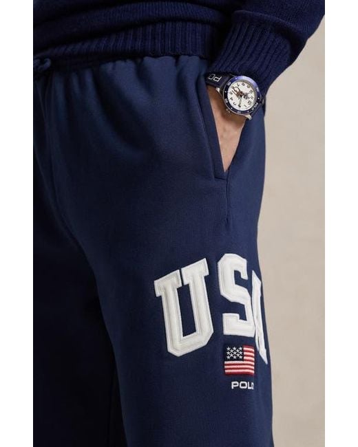 Polo Ralph Lauren Blue Flag Fleece Sweatpants for men