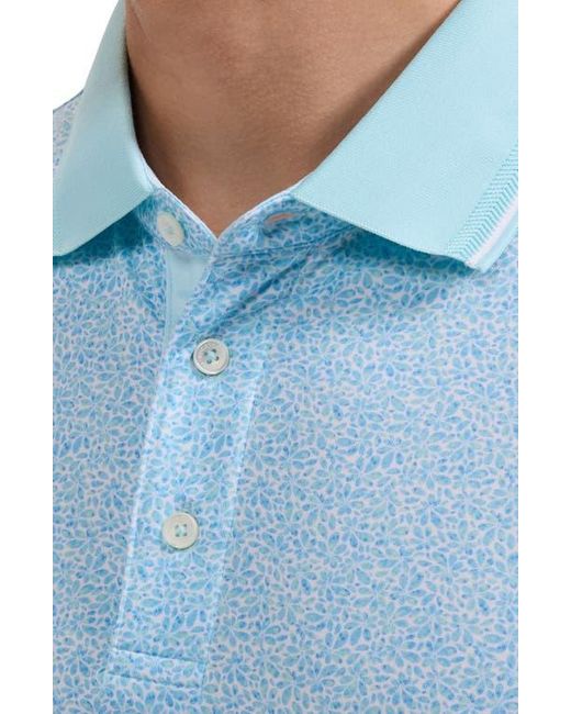 Bugatchi Blue Performance Floral Polo for men