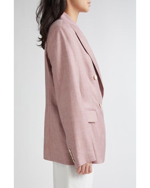 Eleventy Pink Double Breasted Wool Blend Blazer