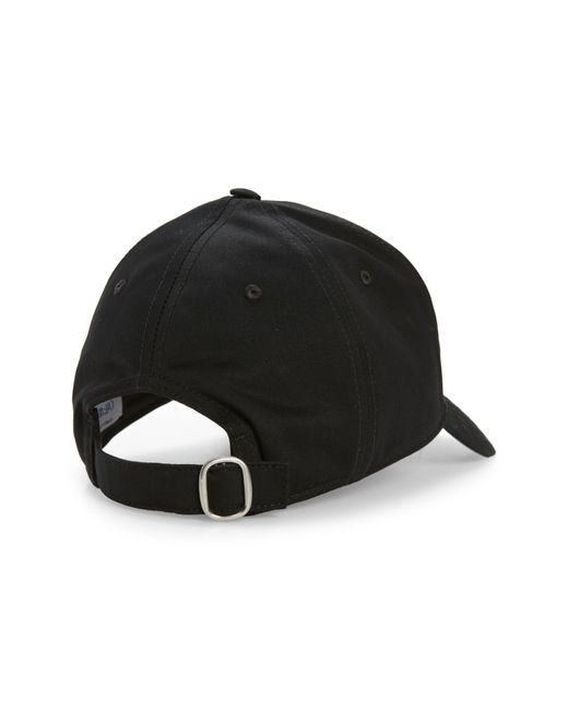 Off-White c/o Virgil Abloh Black Quotes Embroidered Cotton Drill Baseball Cap for men