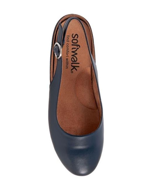 Softwalk® Blue Sandy Slingback Flat Sandal