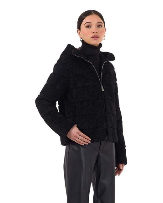 Gorski Black Horizontal Curly Shearling Lamb Jacket