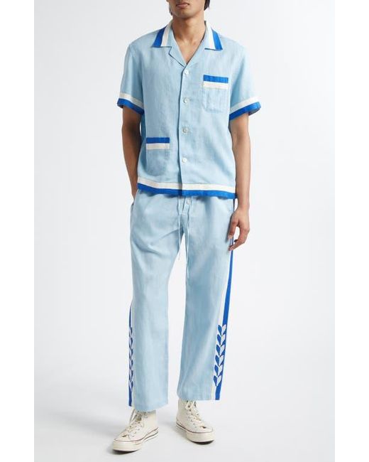 Bode Blue Seedling Stripe Pajama Pants for men