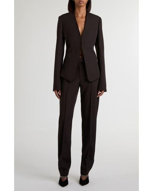 Alexander McQueen Black Pleated Wool Trousers
