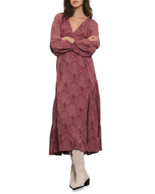 Mint Velvet Red Floral Design Midi Dress