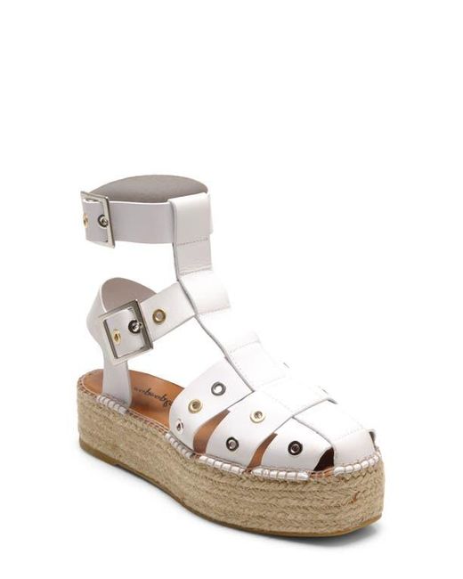 Free People White Gable Glad Ankle Strap Espadrille Platform Sandal