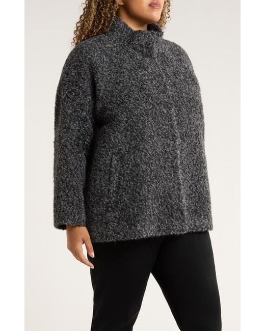 Eileen Fisher Black Alpaca & Wool Blend Short Coat