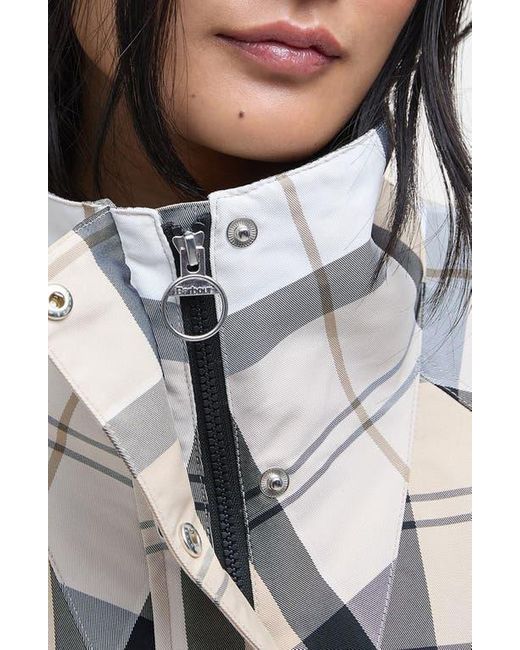 Barbour Gray Suri Check Showerproof Jacket