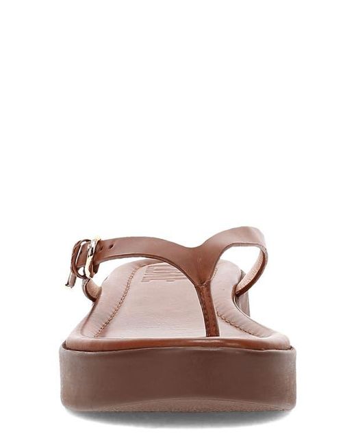 Frye Brown Maya Buckle Platform Flip Flop