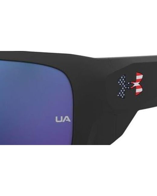 Under Armour Blue Attack 2 63Mm Wrap Sunglasses for men