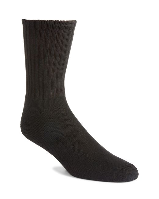 American Trench Black Solid Crew Socks for men