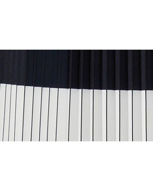 Marina Rinaldi Black Master Colorblock Pleated Crêpe De Chine Skirt
