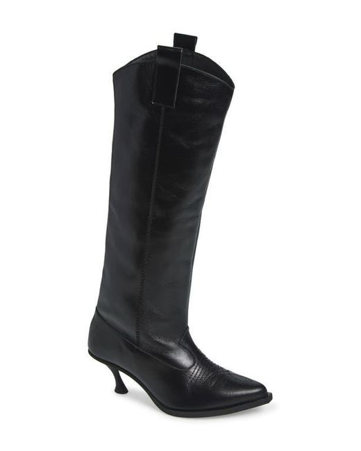 VAQUERA Black Kitten Heel Cowboy Boot