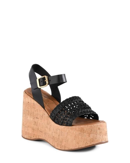 Seychelles Black Willow Platform Wedge Sandal
